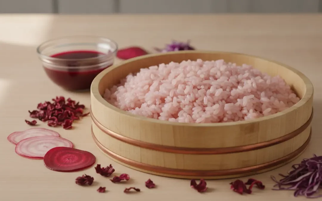 Wie färbe ich Sushi-Reis pink mit Naturfarben